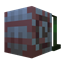 A red and white patterned block.