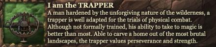 Trapper class description with bear trap icon