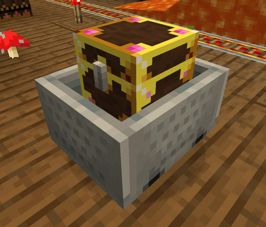 Minecart with a golden, ornate chest