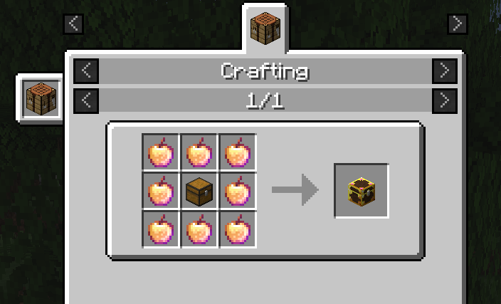 Crafting recipe for a Golden Apple Crate