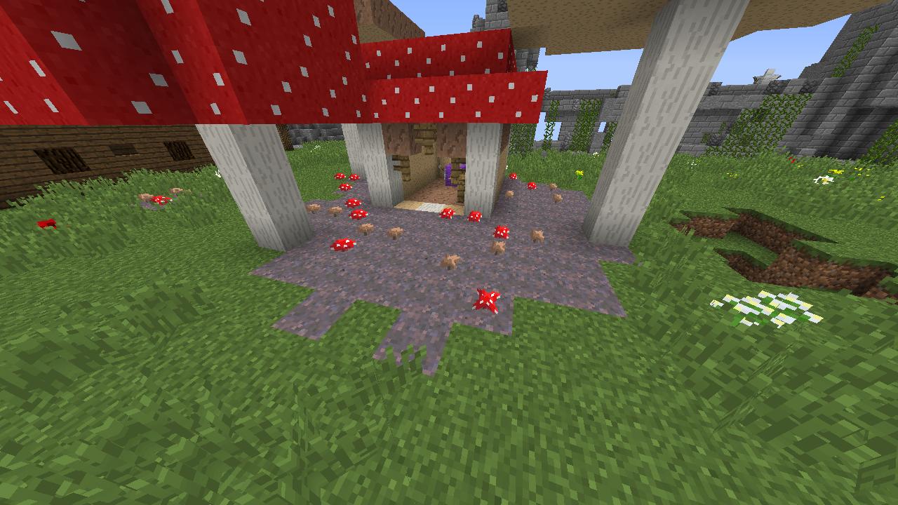 Giant mushroom structure with small mushrooms