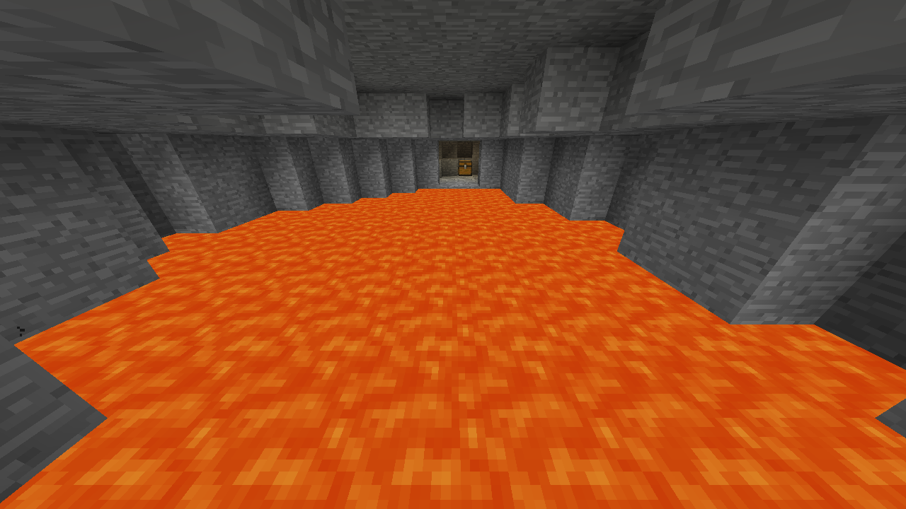 Lava river in a stone cave