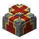 Red and gold block with ornate design