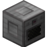 A gray block with a dark opening.