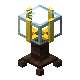A glowing golden and glass lantern.