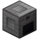 A gray, metallic-looking block with an opening.