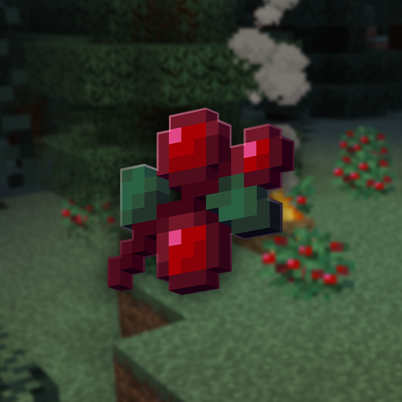 Red berries on a bush in Minecraft