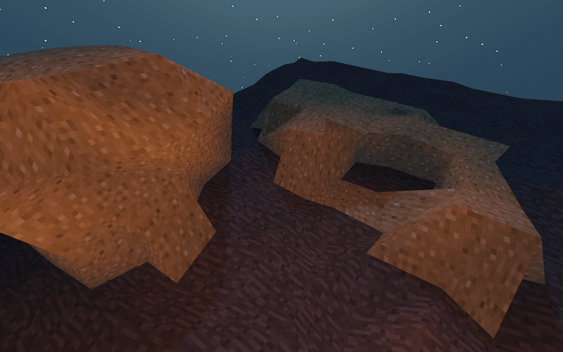 Desert biome at night with stars