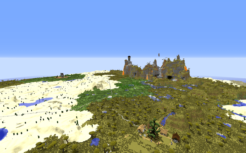 Panoramic view of a large desert biome