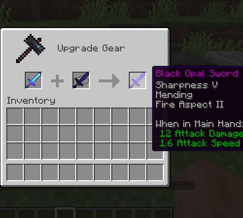 Upgrade Gear GUI with Black Opal Sword