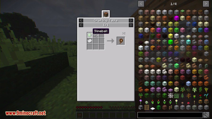Crafting a Slimeball from Paper