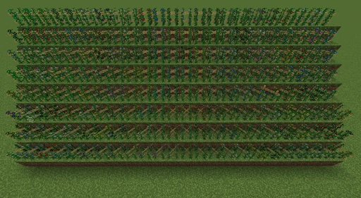 Large field of various crops