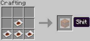 Crafting recipe for a Shit block