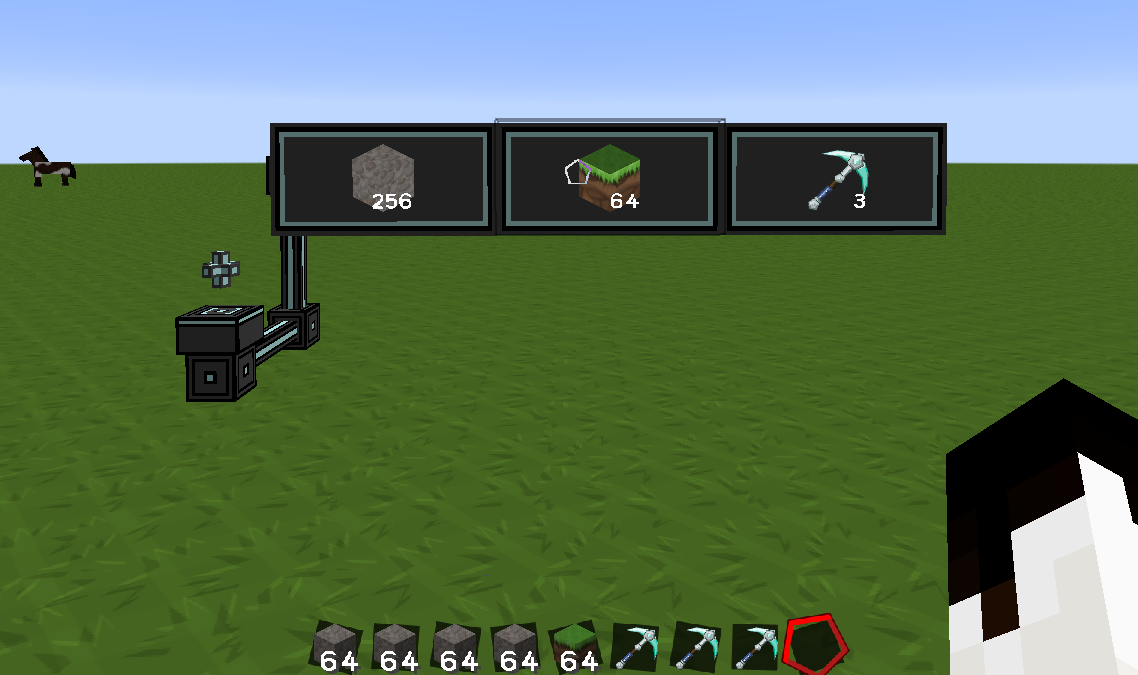 Storage system displaying items and quantities