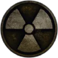 Grungy radioactive symbol on dark background