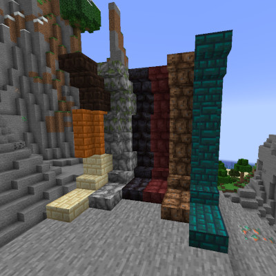 Various brick and stone block types
