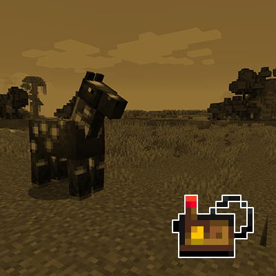 Minecraft horse with a saddle item