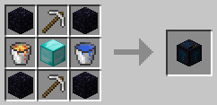Crafting recipe for a dark blue block