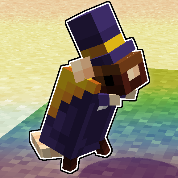 A Minecraft mob wearing a top hat