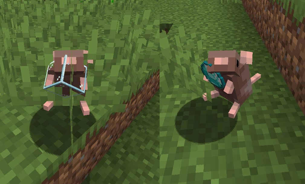Rats carrying items in Minecraft mod