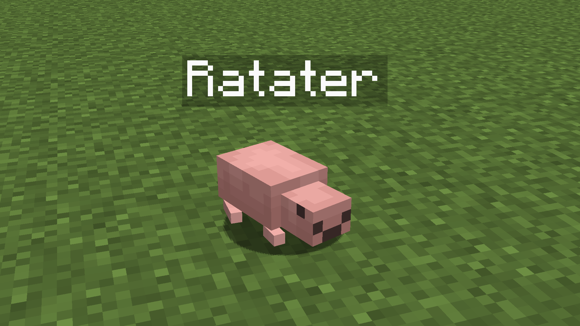 A small pink Ratater mob on grass.