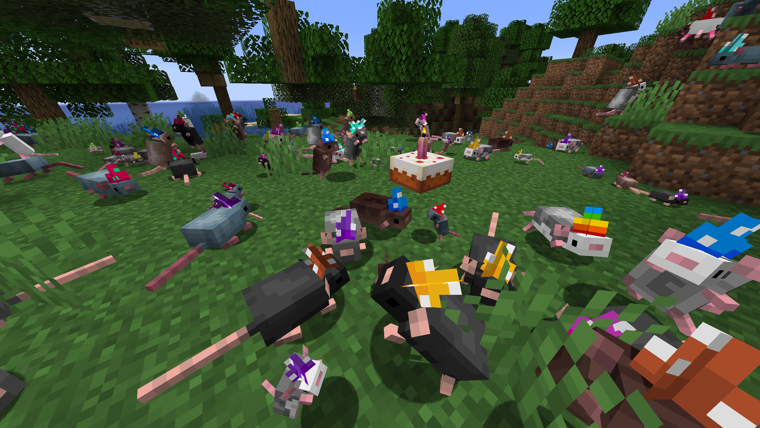 Rats celebrating a birthday party
