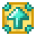 A golden block with a glowing blue arrow.