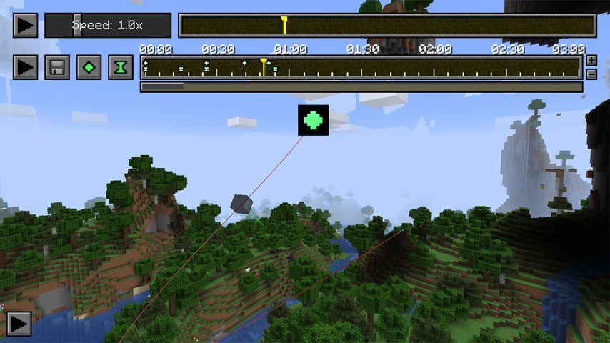 Minecraft mod GUI with timeline and speed controls