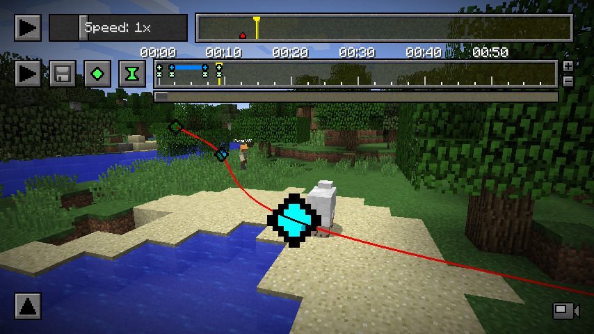 Camera path editing GUI in Minecraft