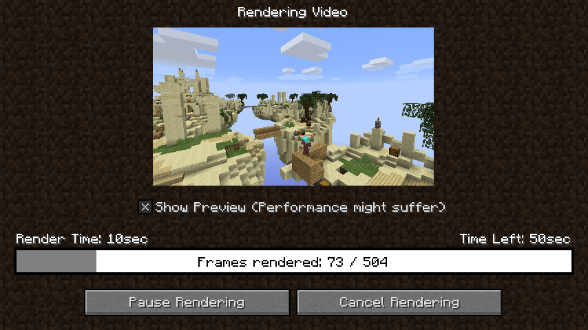 Rendering video in-game with preview