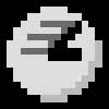 A white pixelated egg with a swirl.