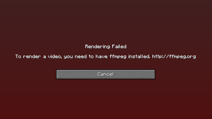 Rendering Failed error message in Minecraft