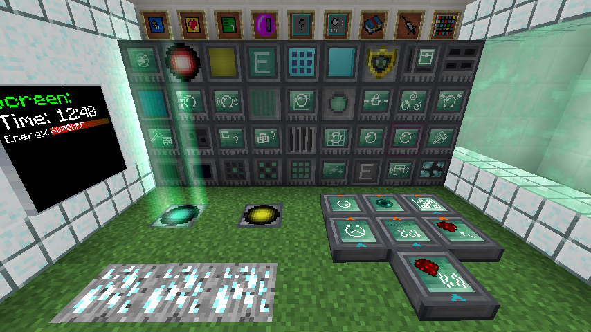 Modded room with various tech blocks