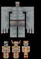 Iron Golem and three player skins