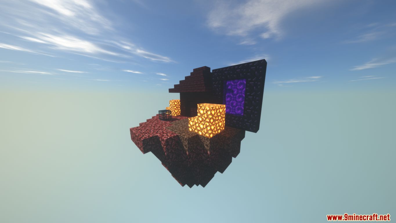 Small floating island with Nether portal