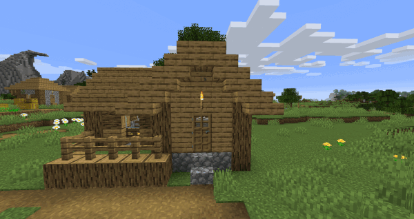 A small wooden house in a village
