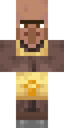 Minecraft villager with golden sun emblem