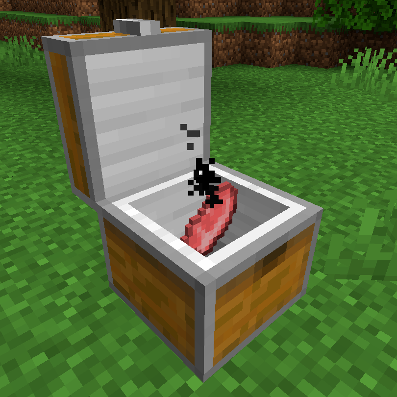 Meat decaying in a cooler block