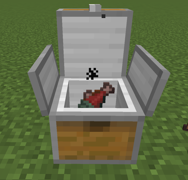 Open cooler with raw meat inside