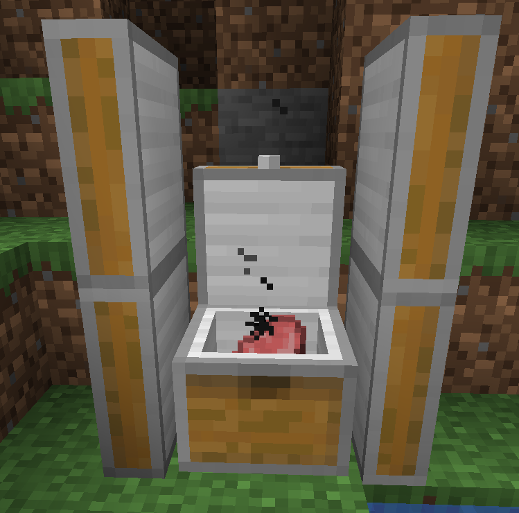 Meat in a cooler with storage units
