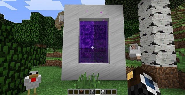 Nether portal in a Minecraft overworld
