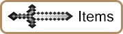 Minecraft sword icon with 'Items' text
