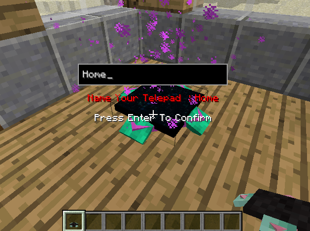 Naming a telepad 'Home' in Minecraft