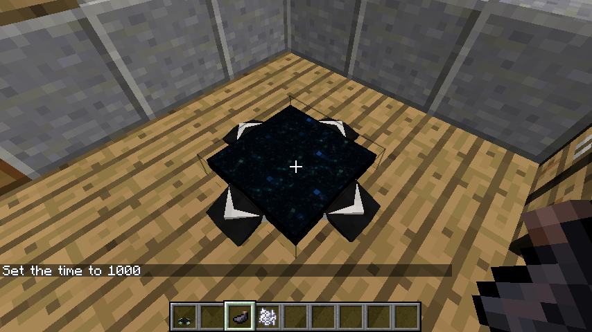 Minecraft player interacting with a time altar