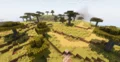 Savanna biome with trees and hills