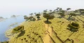 Savanna biome with trees and water