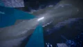 Abstract blue and white light streaks