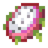 Pixel art of a dragon fruit