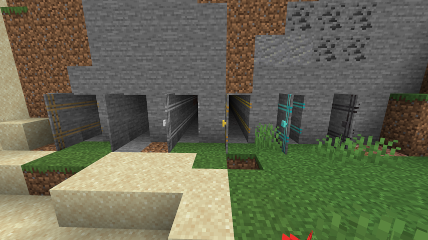 Multiple tunnel entrances in a mountain