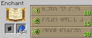 Enchanting GUI with item and lapis lazuli